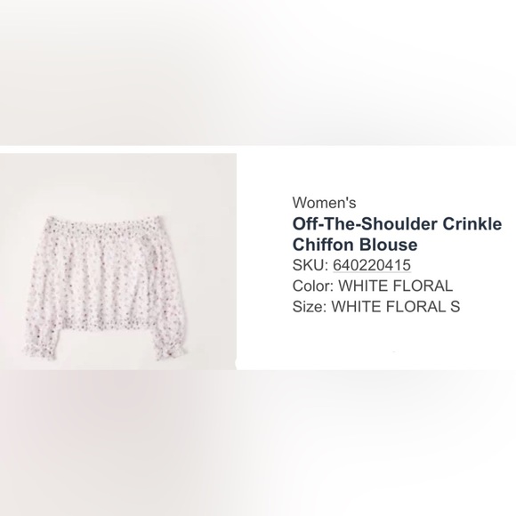 👚3/$20👚 Abercrombie & Fitch Off-the-Shoulder Crinkle Chiffon Floral Blouse - Picture 6 of 7